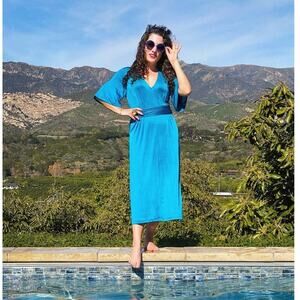 LEOTA NWT Lily Dress in Luxe Jersey Crystal Teal Dress // M